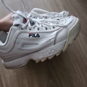 Fila White and Blue Athletic Shoes